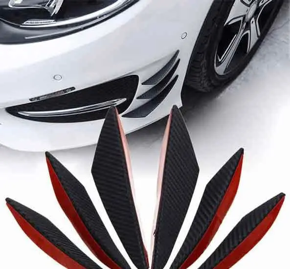 Car Front Bumper Canards Carbon Fiber Car-Styling Bumper Lip Splitter Body Spoiler Canards Auto Exterior 1