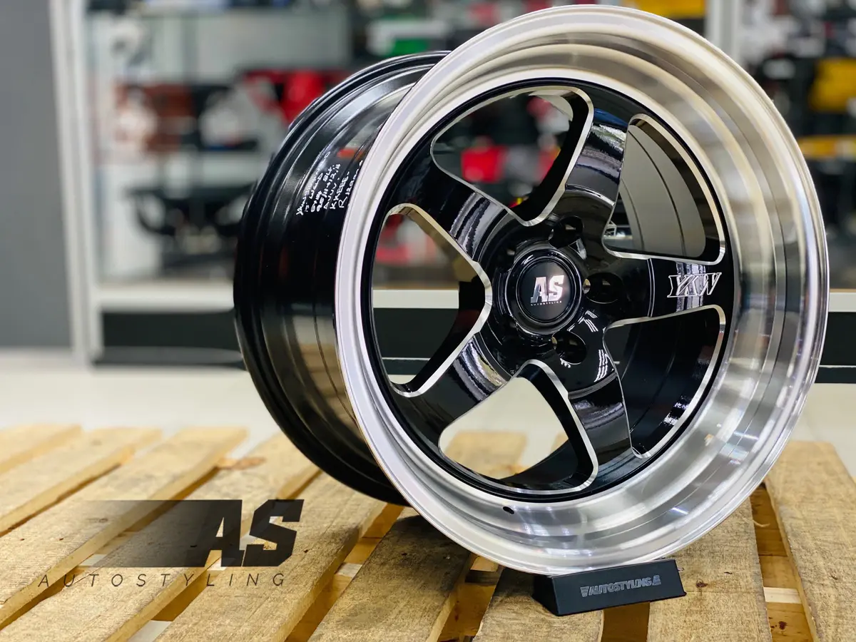 18” As- Weld 5/114 Gloss Black Silver Milling 1