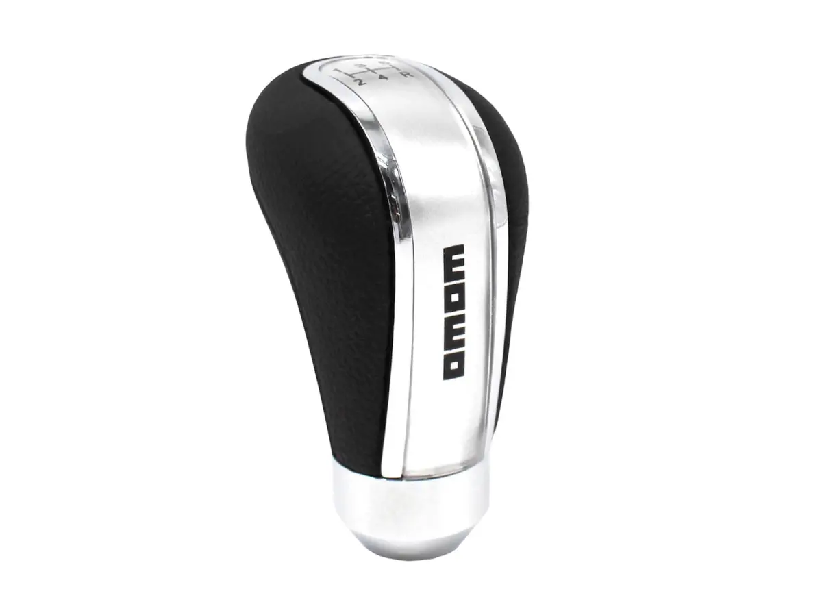 Long Black With Silver Groove 5 Speed Gear Knob 1