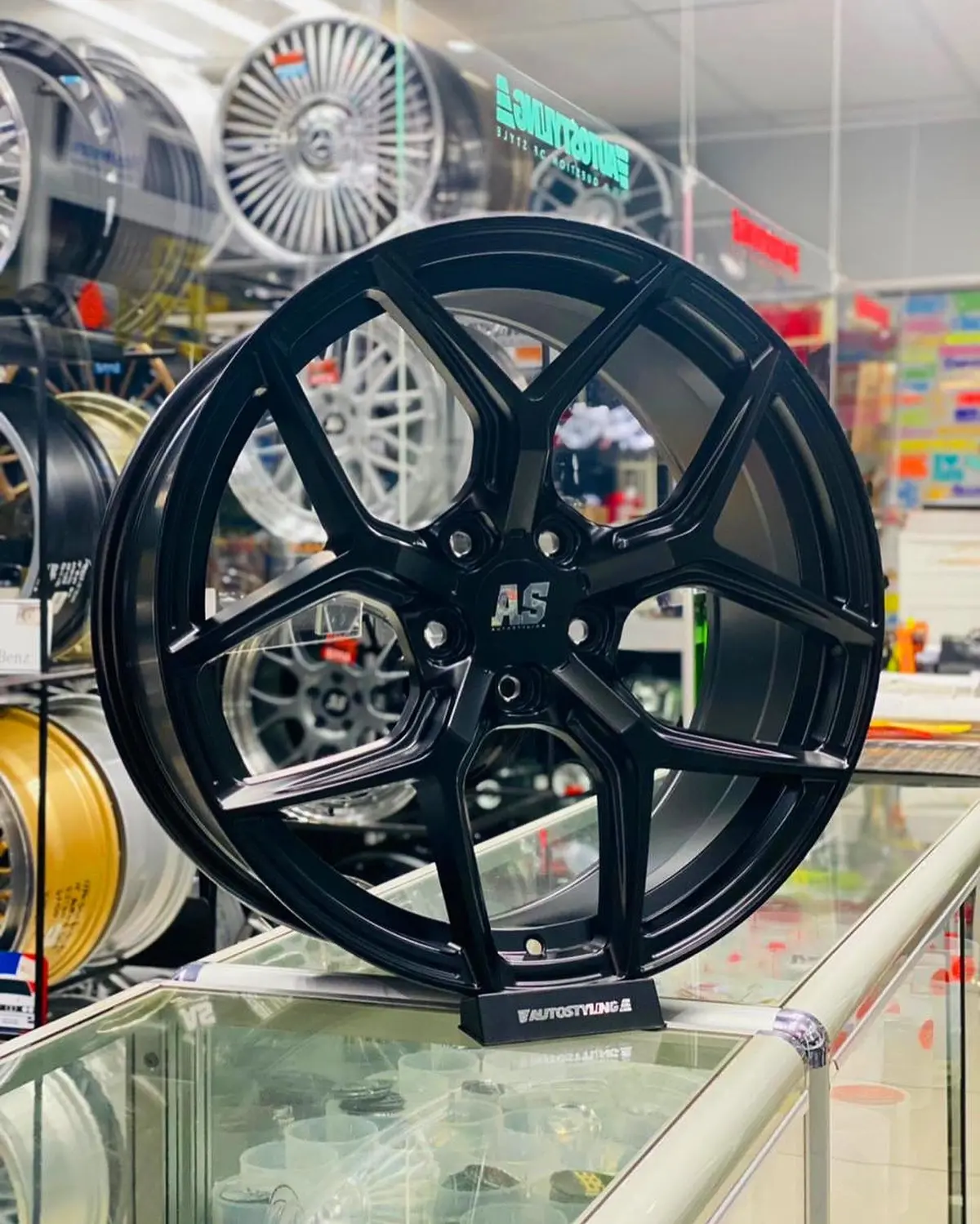 19” As-Bf10 5X112 & 5X120 Satin Black 1