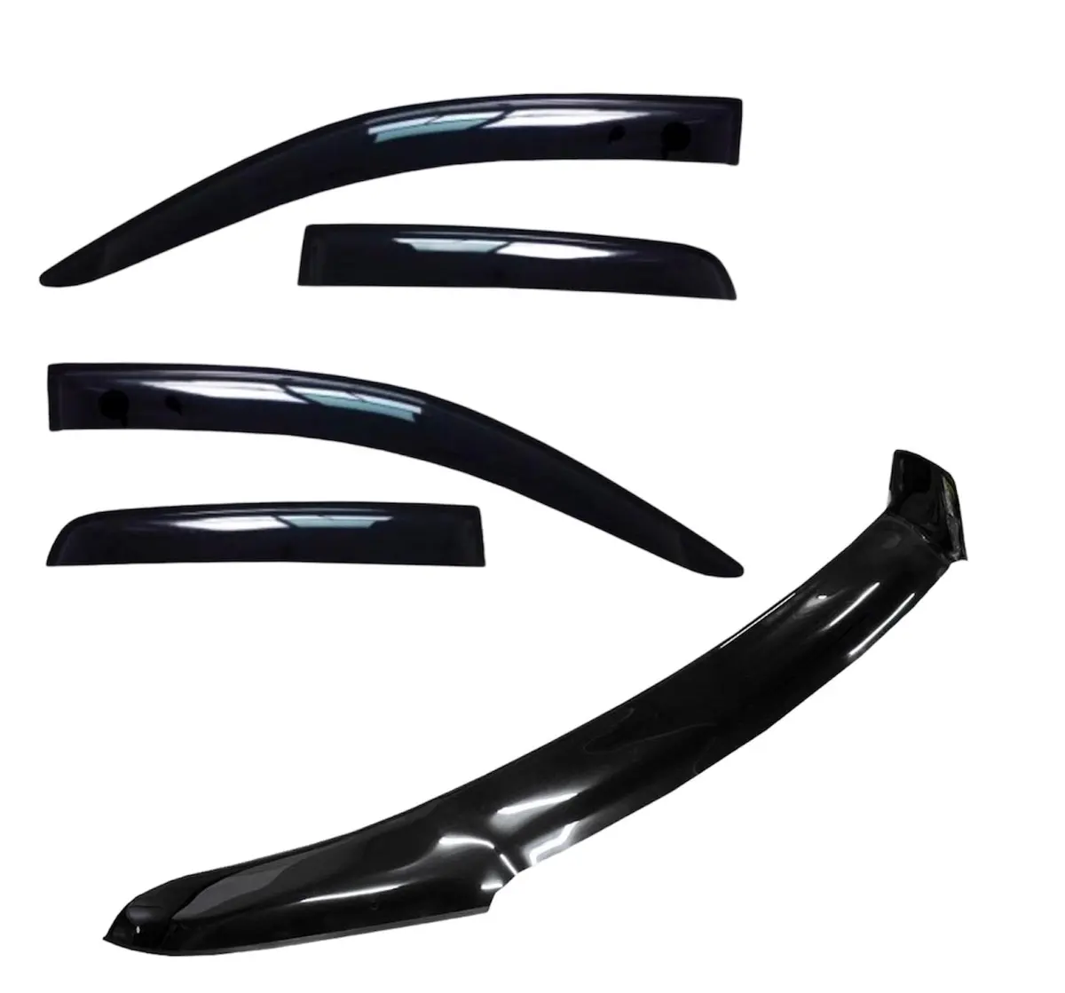Windshields & Bonnet Guard Combo Hilux Revo Gloss Black 1