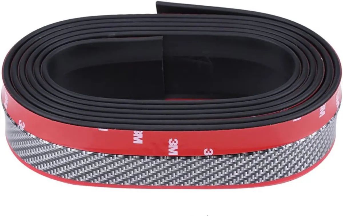 Samurai Universal Rubber Front Spoiler Carbon/ Red Edge 1