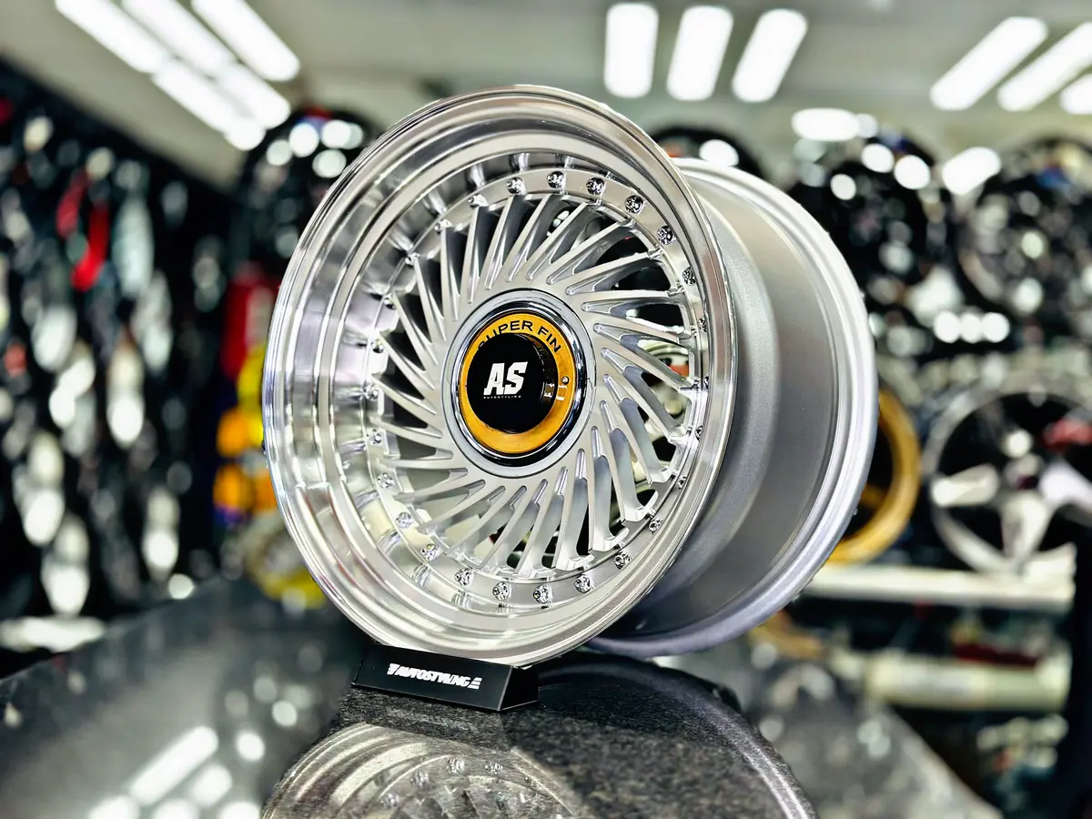 15” As-Superfin 4/100 & 4/114 Silver Machine Face  (E ) Wheels 1