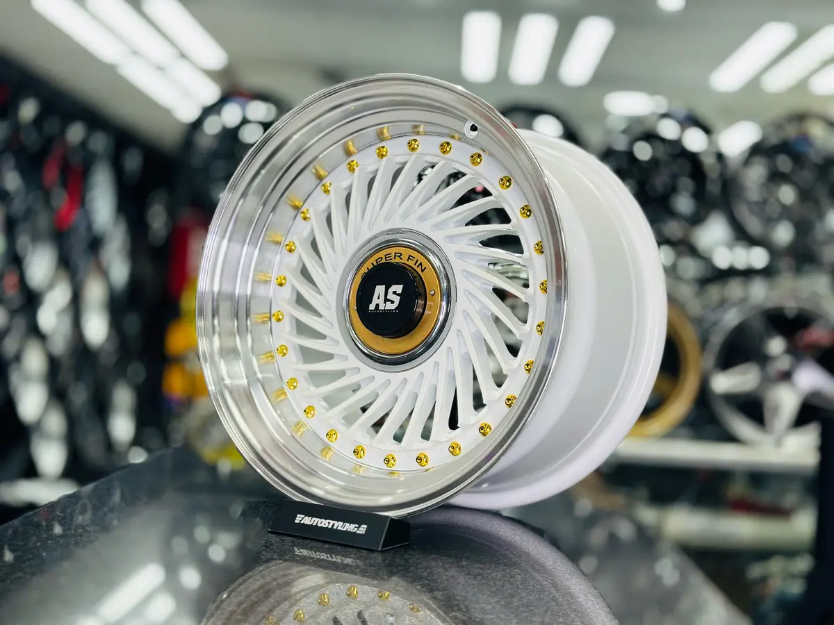 15” As-Superfin 4/100 & 4/108 White  Wheels 1