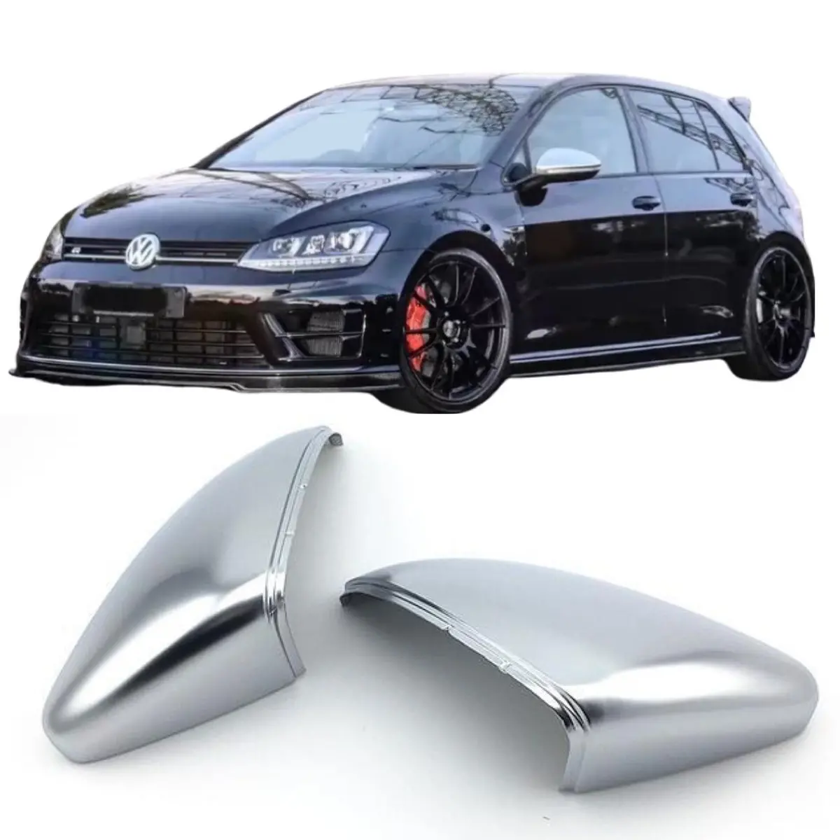Vw Golf Mk 7 Rline Mirror Covers Satin Silver 1