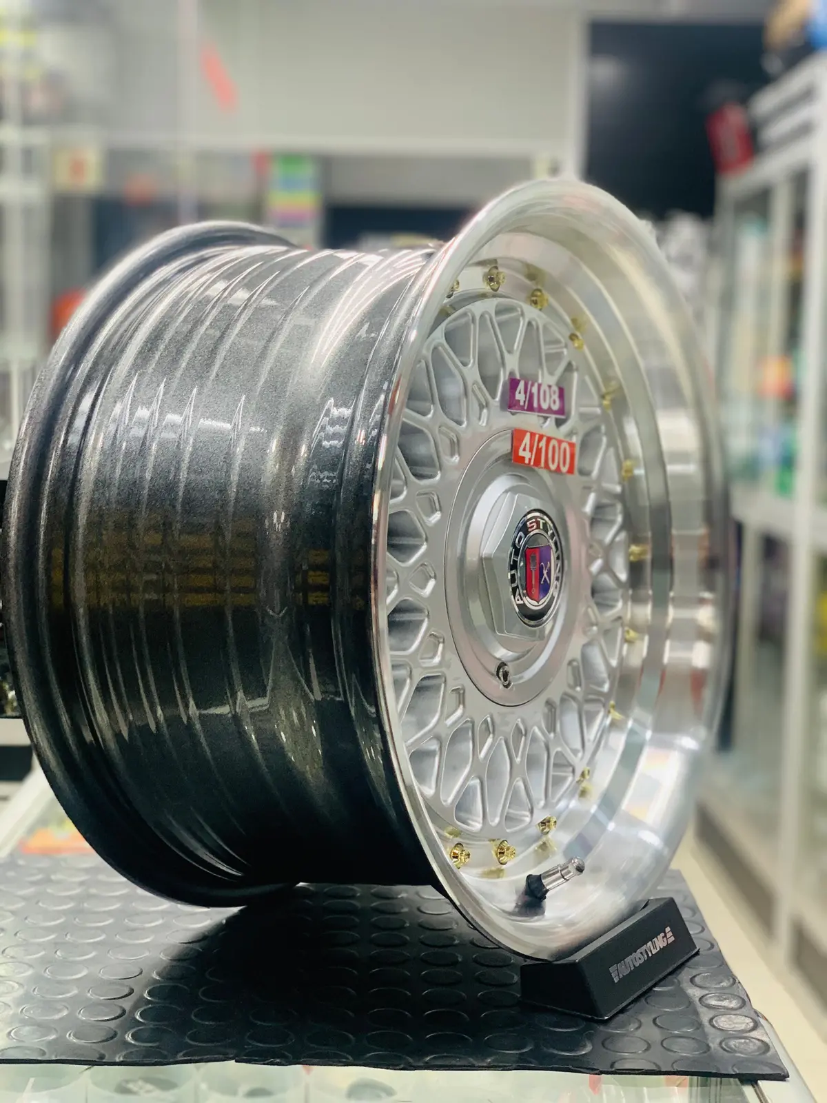 15” As-Pmesh 4X100  4X108 Silver Wheels 1