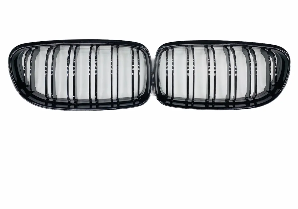 Bmw E92 Preface Lift Double Slat Gloss Black Kidney Grills 1