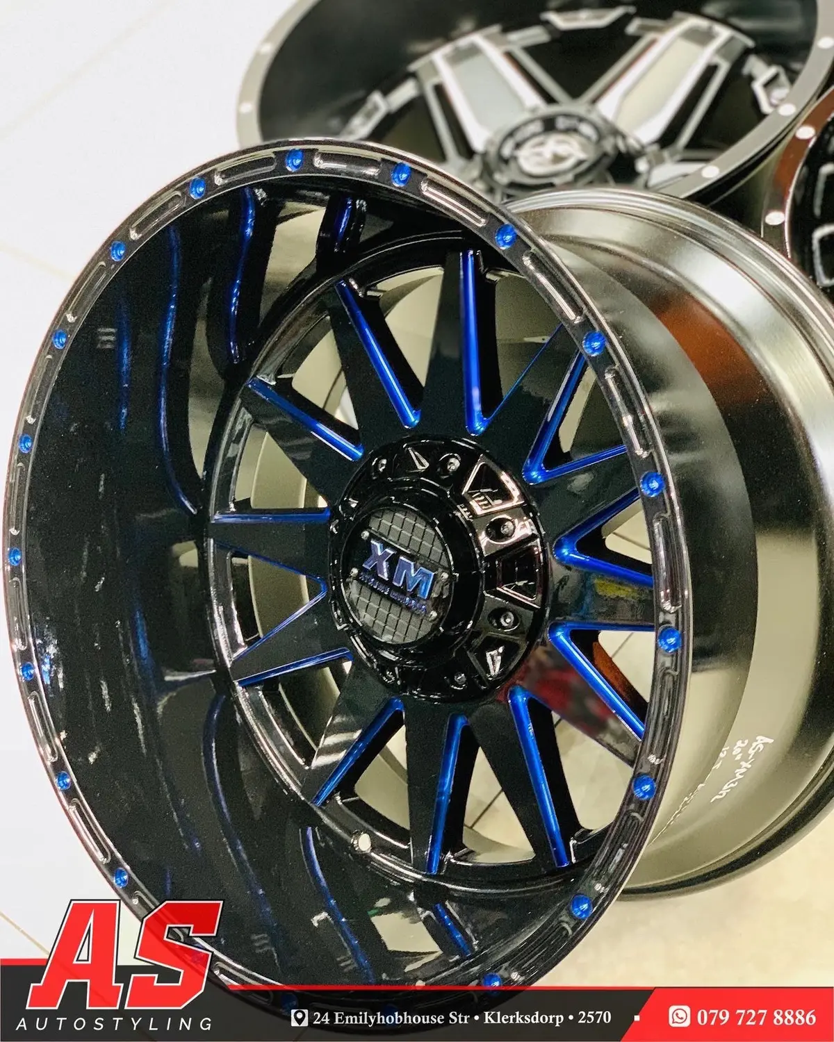 20” As-Xm312 20X12j Gloss Black/ Blue 1