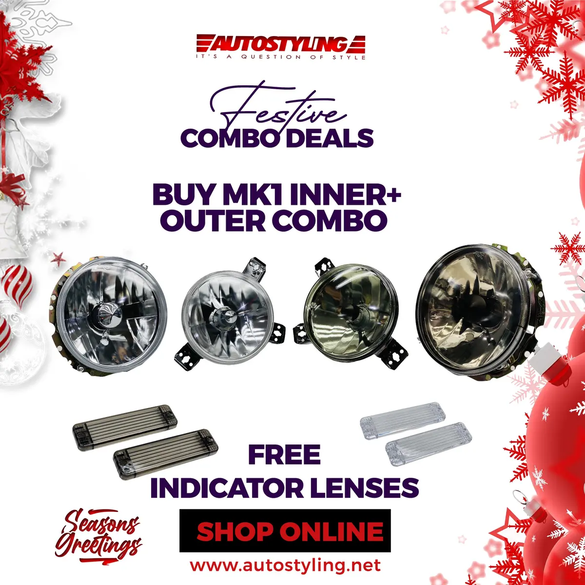 Vw Golf 1 Smoked Combo Headlights + Free Indicator Lense 1