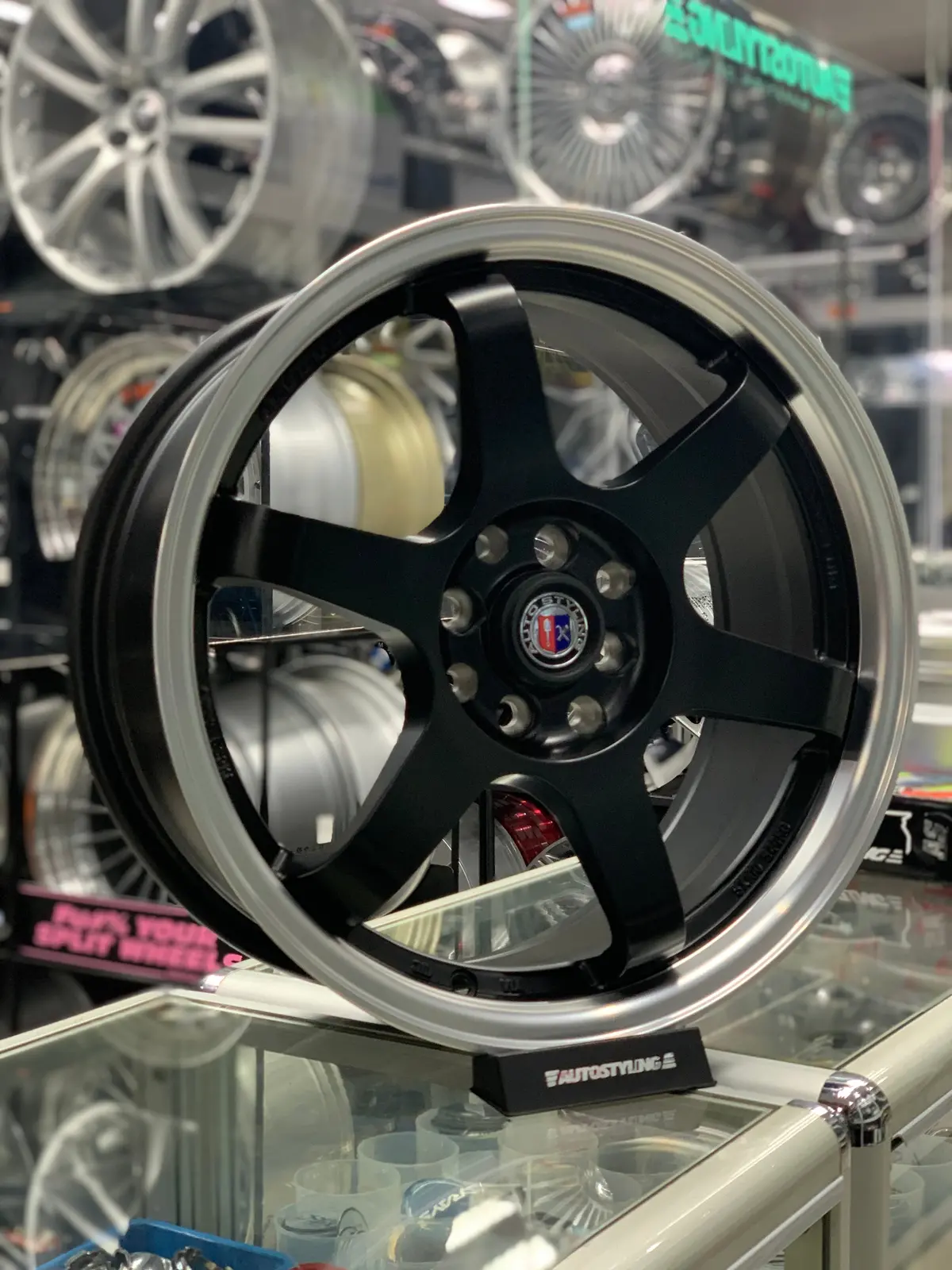 17” As-37 4/100 4/114 Black Silver Lip 1
