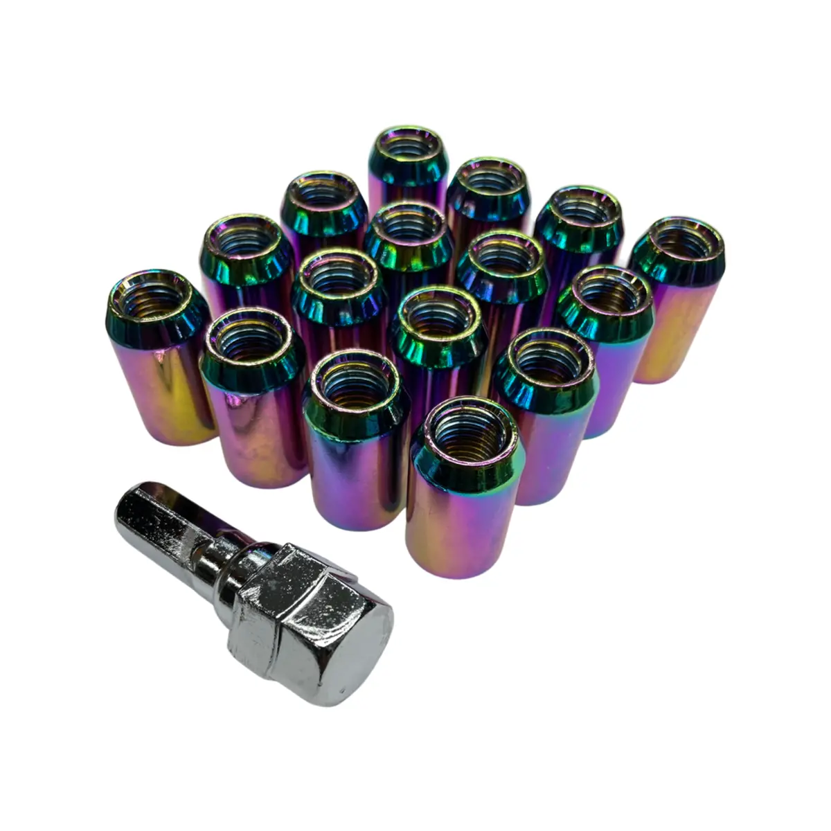 Wheel Nuts 12Mm X 1.5 Rainbow 16 Pack 1