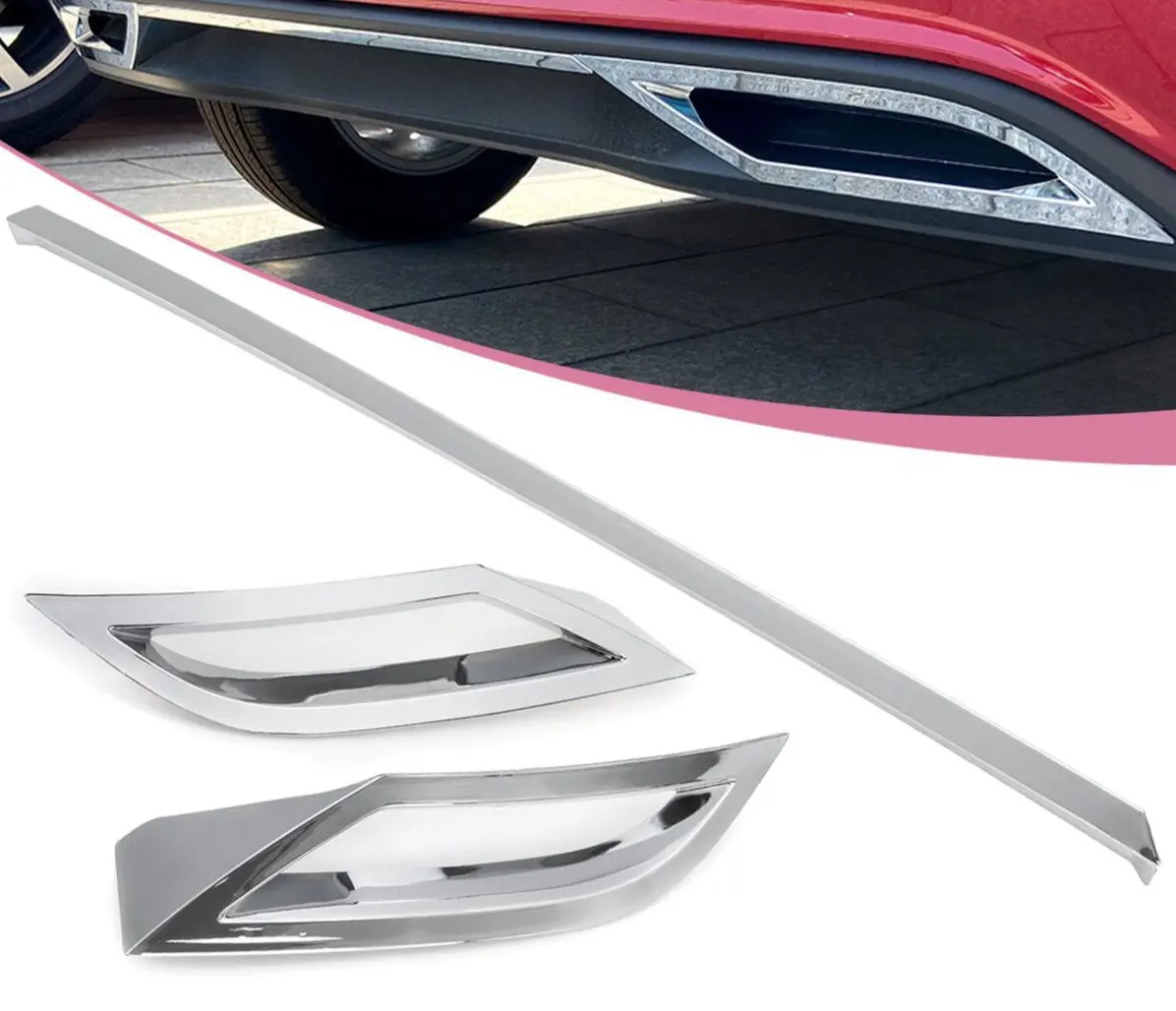 Vw Polo 8 Tsi To R-Line Upgrade Rear Diffuser Chrome Trimming 1