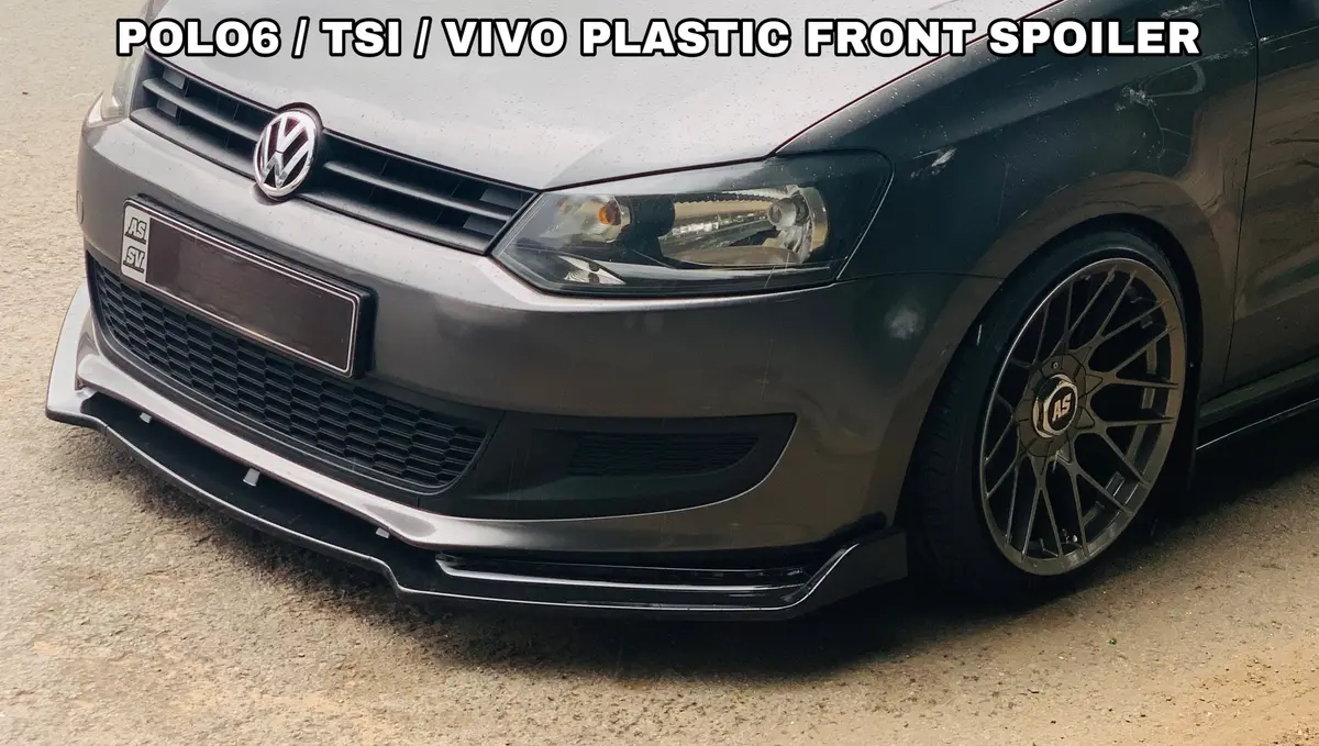 Polo 6 / Polo 7 Tsi Vivo 3Pce Plastic Gloss Black Front Spoiler 1
