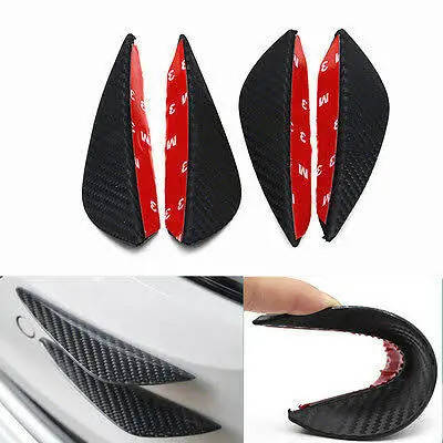 Car Front Bumper Canards Carbon Fiber Car-Styling Bumper Lip Splitter Body Spoiler Canards Auto Exterior 4Pce 1