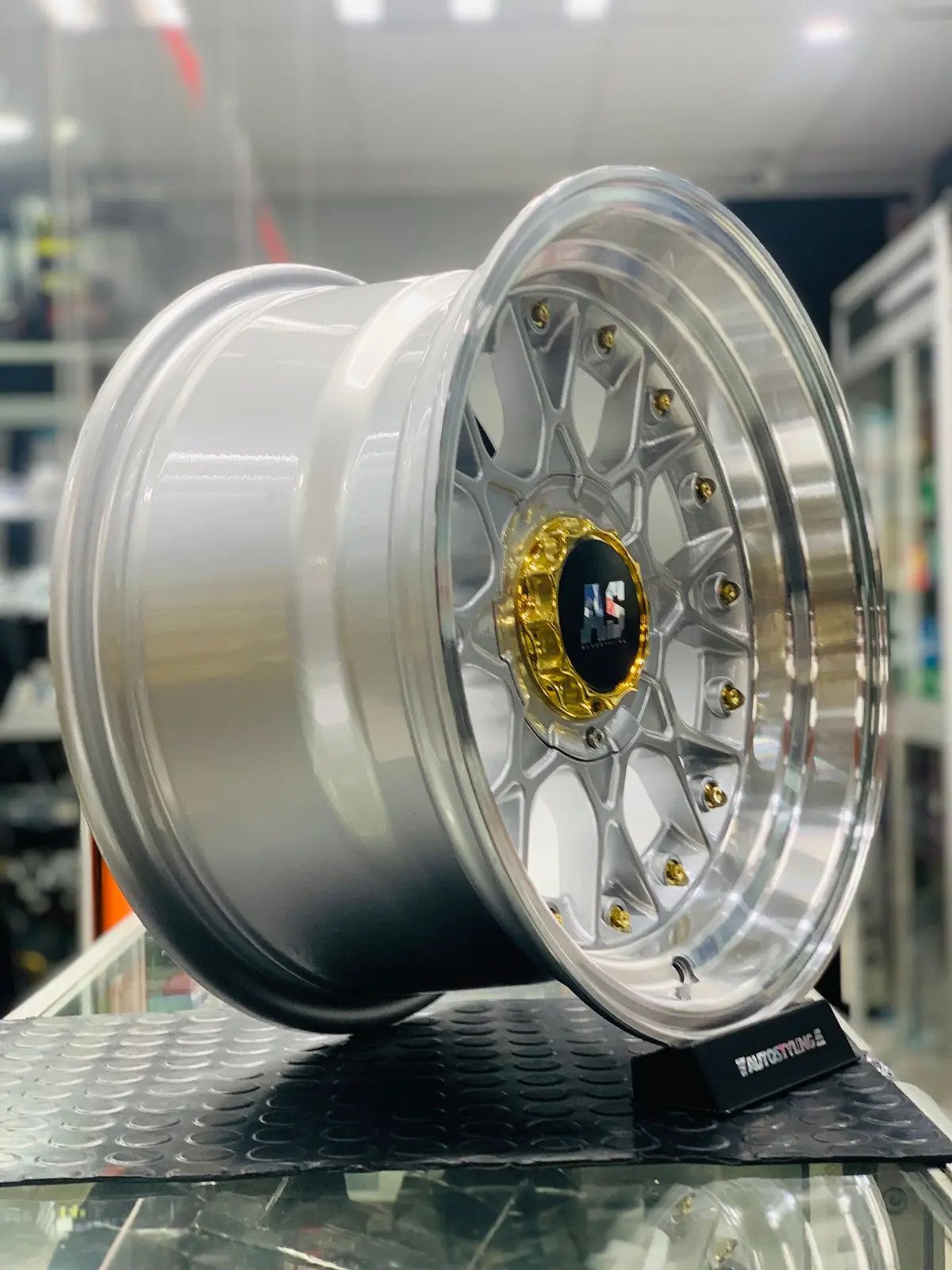 15'' As- Rc2 Silver, Gold Studs 4X100 4X114 Wheels 1