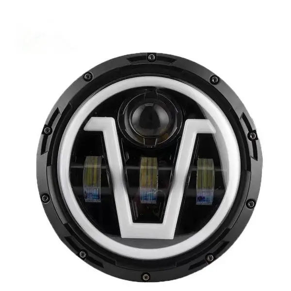 Jeep Style 7 Inch V Halo Headlights 1
