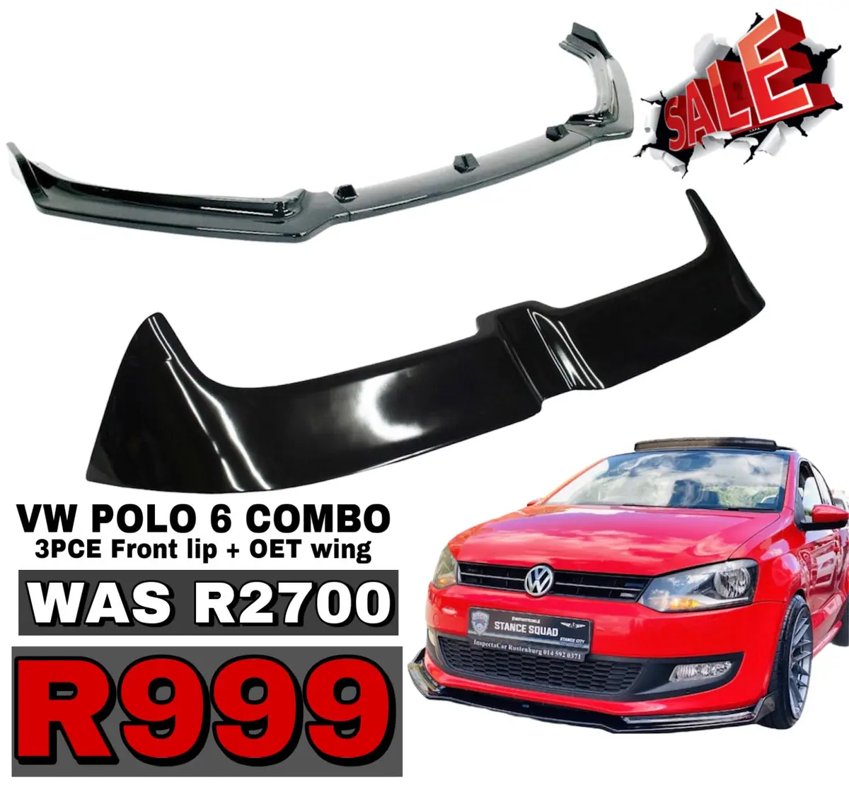 Vw Polo 6 Combo, 3Pce Lip + Oet Boot Spoiler 2