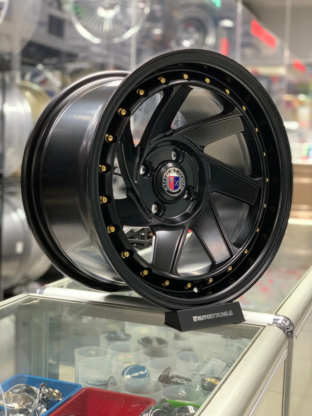 15” As- Rad Black Gold Studs 1