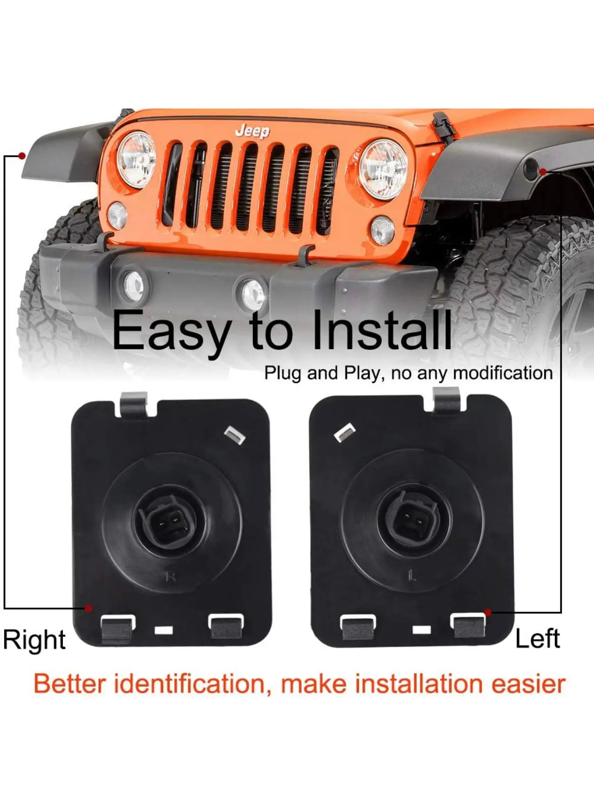 Smoke Lens Led Side Marker Front Fender Amber Turn Signal Parking Lights For Jeep Wrangler 2007-2017 1