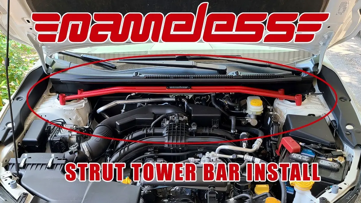 Front Strut Tower Brace - 2014-2018 Forester - Wrinkle Red 2