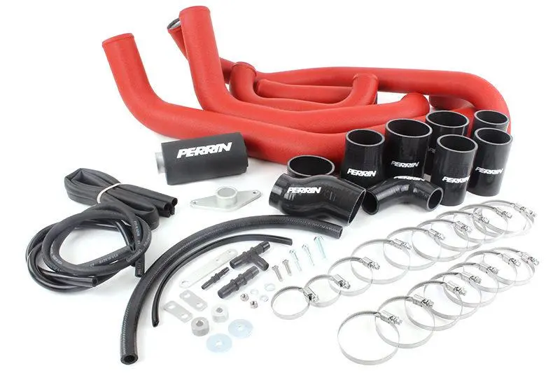 Perrin 08-14 Subaru Wrx Front Mount Intercooler Boost Tube Kit - Red 1