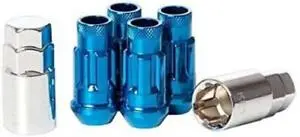 Wheel Mate Muteki Sr48 Open End Locking Lug Nut Set Of 4 - Burning Blue Neon 12X1.25 48Mm 1