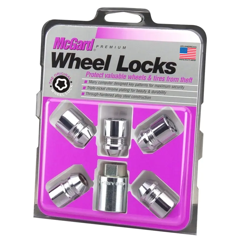 Mcgard Chrome Wheel Lock Nut Set – 5-Piece, Cone Seat, M12X1.5 Thread, 13/16-Inch Hex, 1.28-Inch Length 1