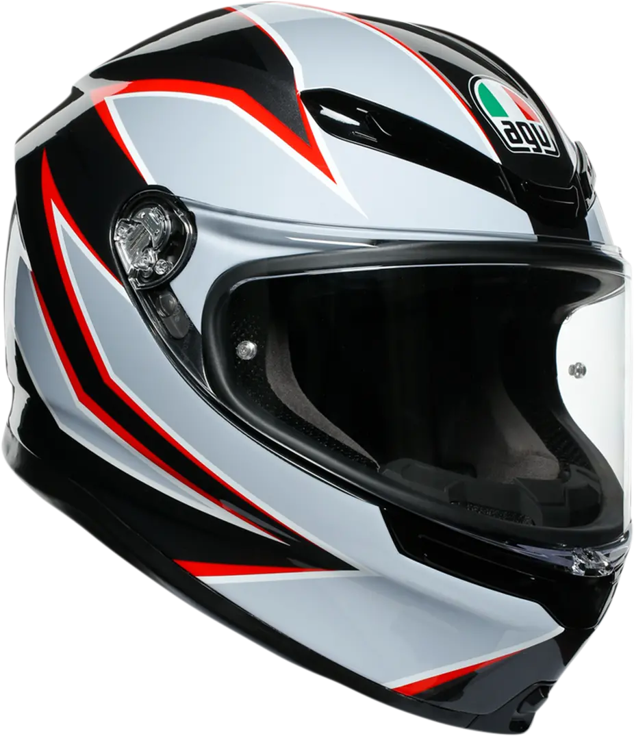 Agv K6 Full-Face Motorcycle Helmet – Flash Colorway (Black/Gray/Red), Size Ms 1