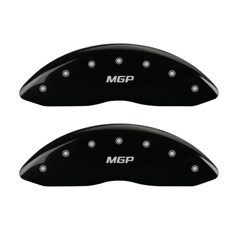 Mgp Front Set 2 Caliper Covers Engraved Front Mgp Black Finish Silver Ch 1