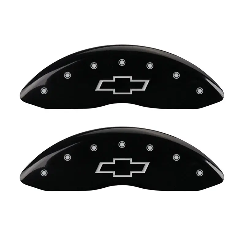 Mgp Engraved Black Bowtie Front Caliper Covers With Silver Chrome Accents 1