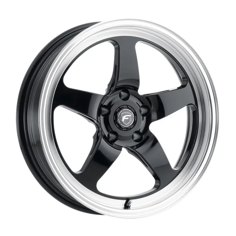Forgestar F091 17X5.0 D5 Drag 5X114.3 Et-21 Bs2.125 Gloss Black W/ Machine Lip 78.1 1