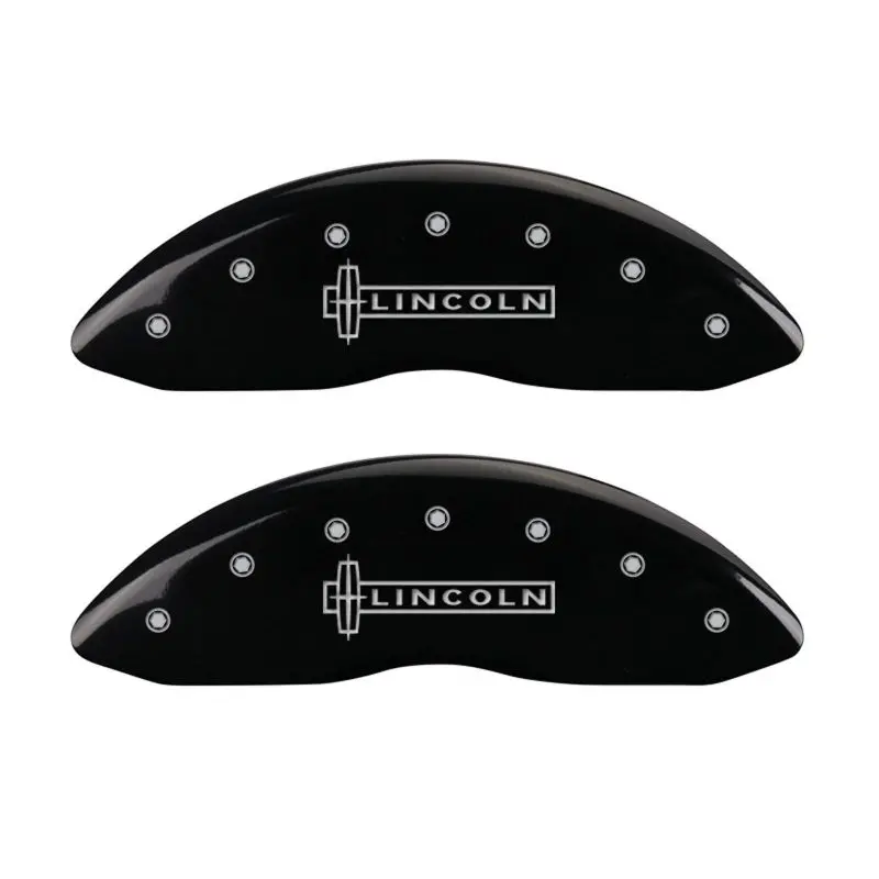 Mgp Engraved Brake Caliper Covers – Front & Rear, Black Finish With Silver Chrome Accents (Lincoln Mkt) 1