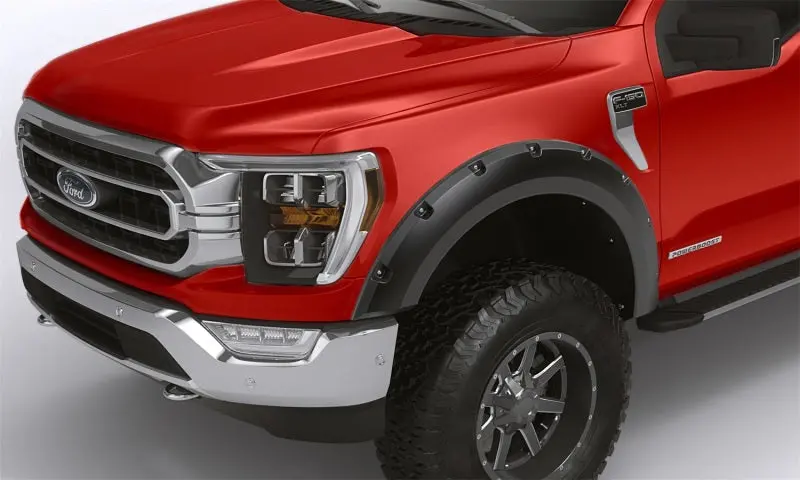 Lund Rx-Rivet Style Smooth Fender Flares – Black, Front Pair For 2021–2022 Ford F-150 1