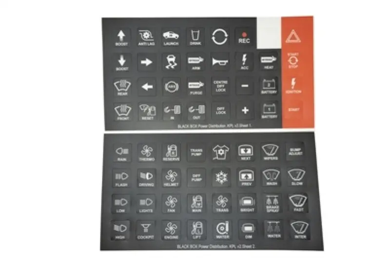 Rywire Switch Panel Keypad Label Sheet 1