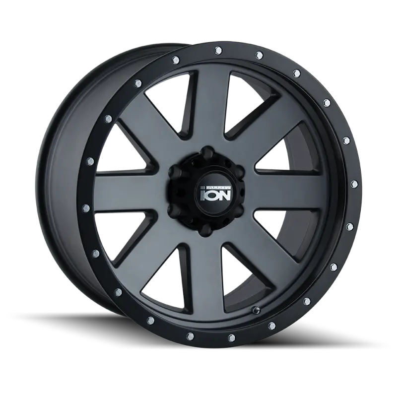 Ion Type 134 18X9 / 6X135 Bp / 0Mm Offset / 87Mm Hub Matte Gunmetal/Black Beadlock Wheel 1
