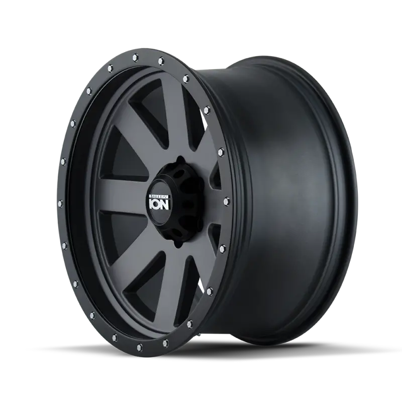 Ion Type 134 18X9 / 6X135 Bp / 0Mm Offset / 87Mm Hub Matte Gunmetal/Black Beadlock Wheel 2