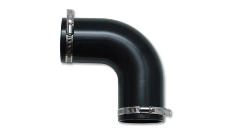 Vibrant 3" Id X 5" Tall Black 90° Non-Reinforced Silicone Elbow – Includes 2 Stainless Steel Worm Gear Clamps 1