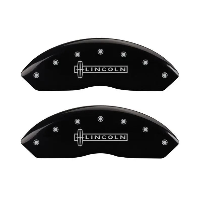 Mgp Engraved 4-Piston Caliper Covers – Front & Rear For Lincoln Mkx (Black W/ Silver Accent) 1