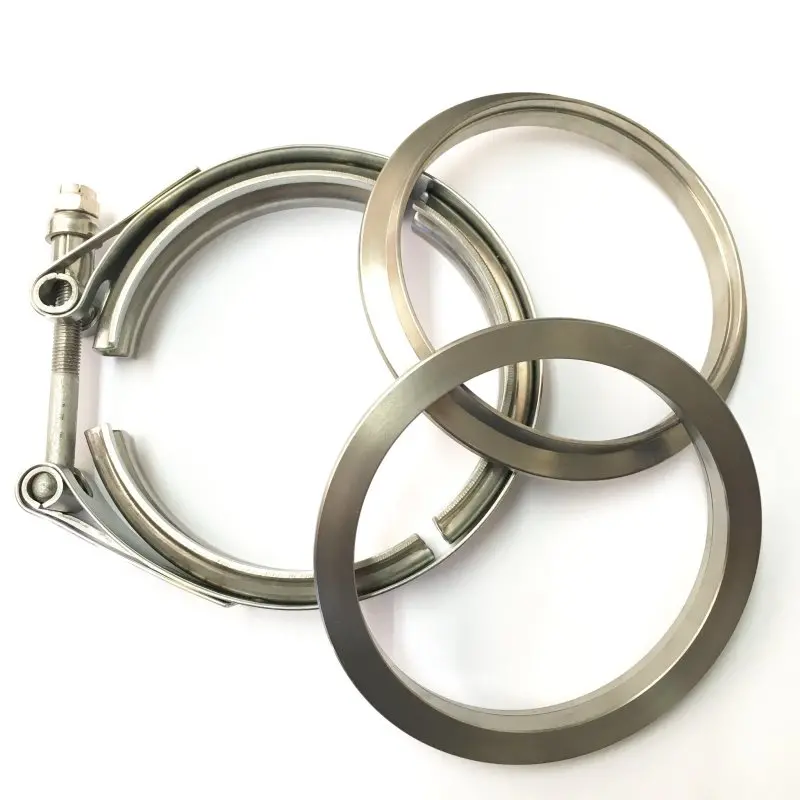 Ticon 3.5-Inch Titanium V-Band Clamp Assembly – Includes Two Flanges & One Clamp 1