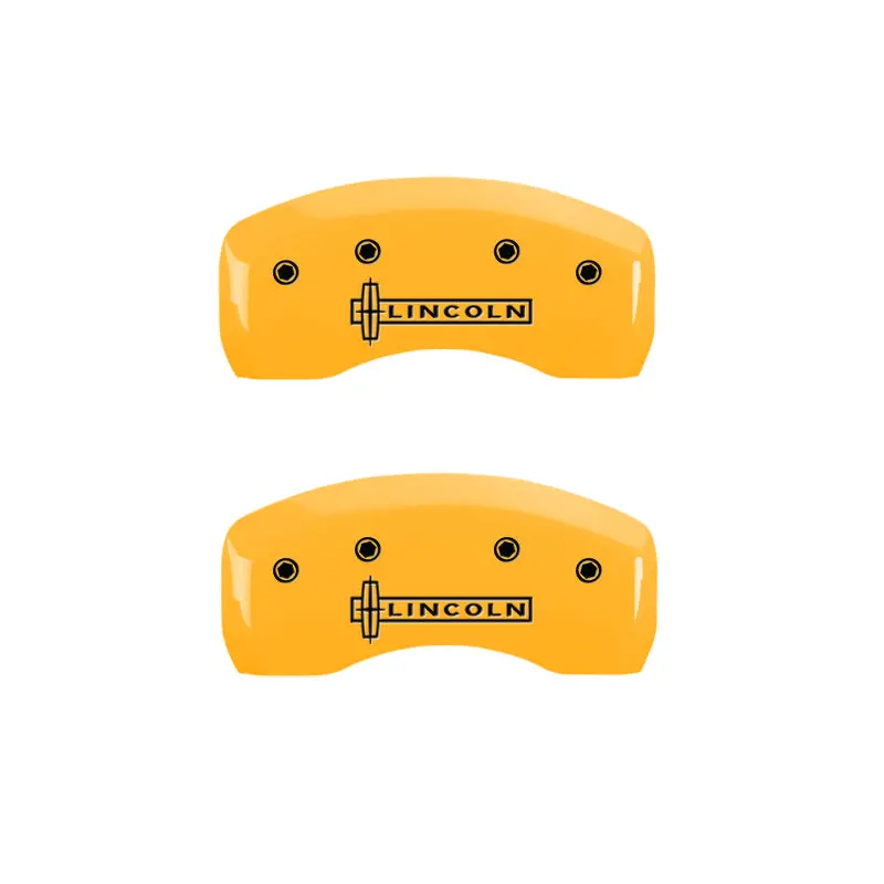Mgp Engraved Caliper Covers – Yellow Finish With Black Chrome Accents (2019 Lincoln Continental) 1