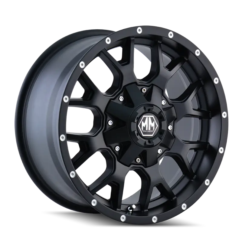 Mayhem 8015 Warrior Matte Black Alloy Wheel – 20X9 Inch, 8X165.1 Bolt Pattern, 18Mm Offset, 130.8Mm Hub Bore 1
